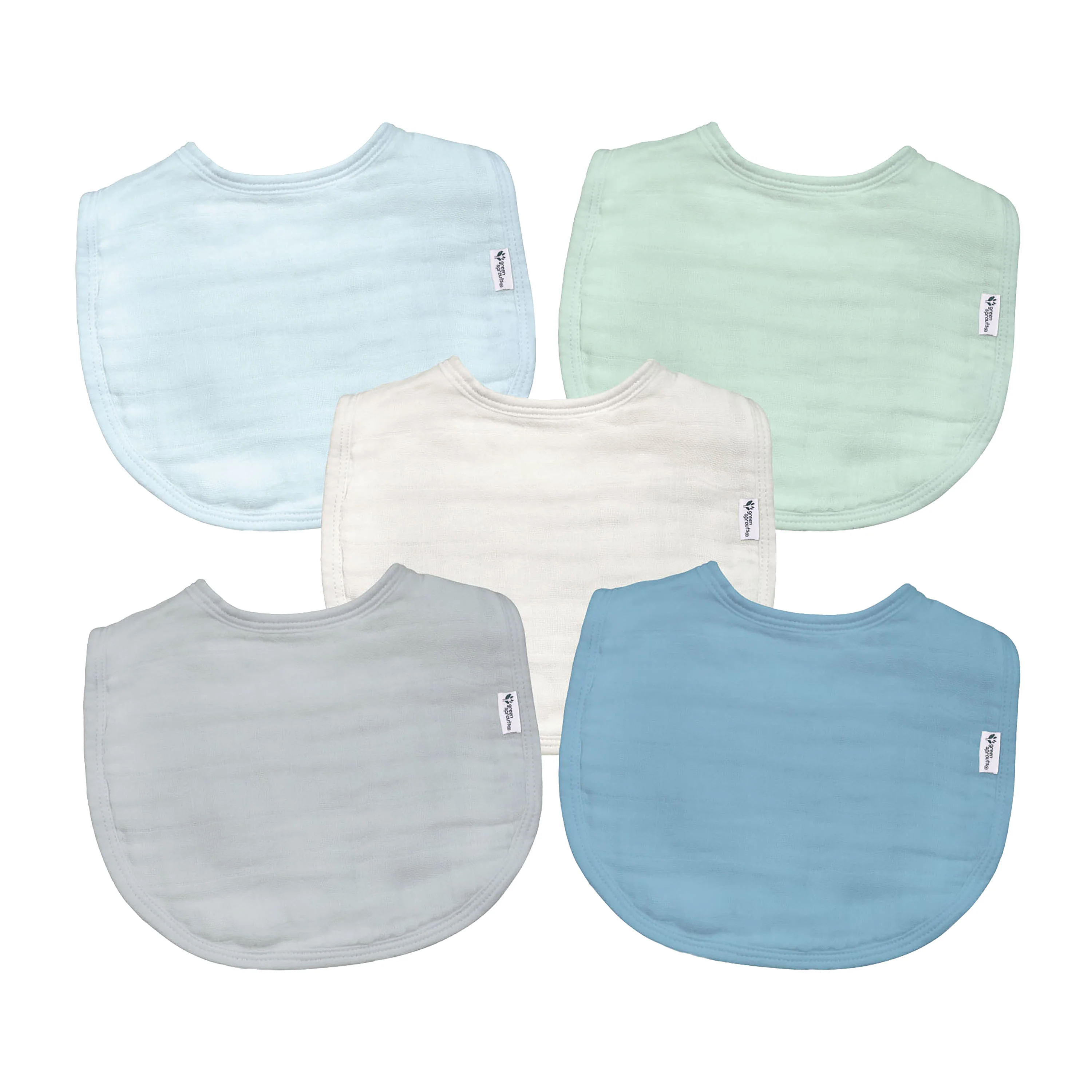 Muslin Bibs, 100% Certified Organic Cotton