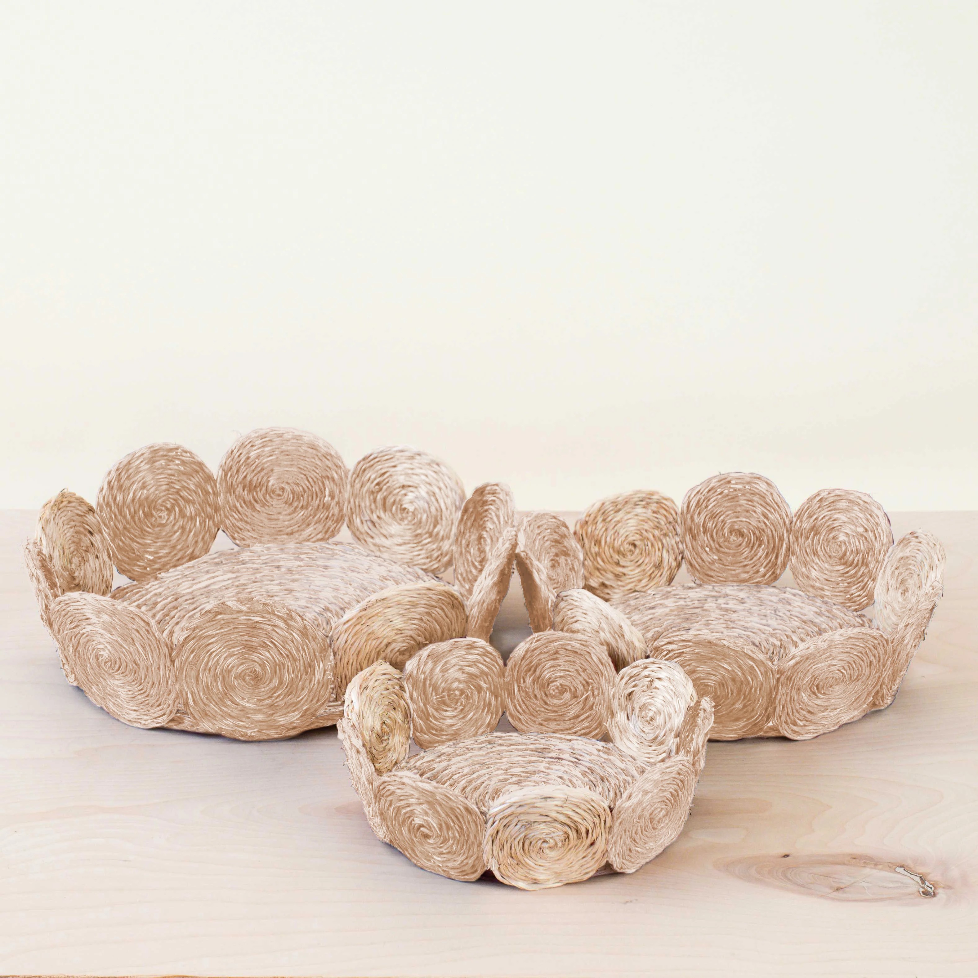 Abaca Fruit Basket Circles, set of 3 - Image 2