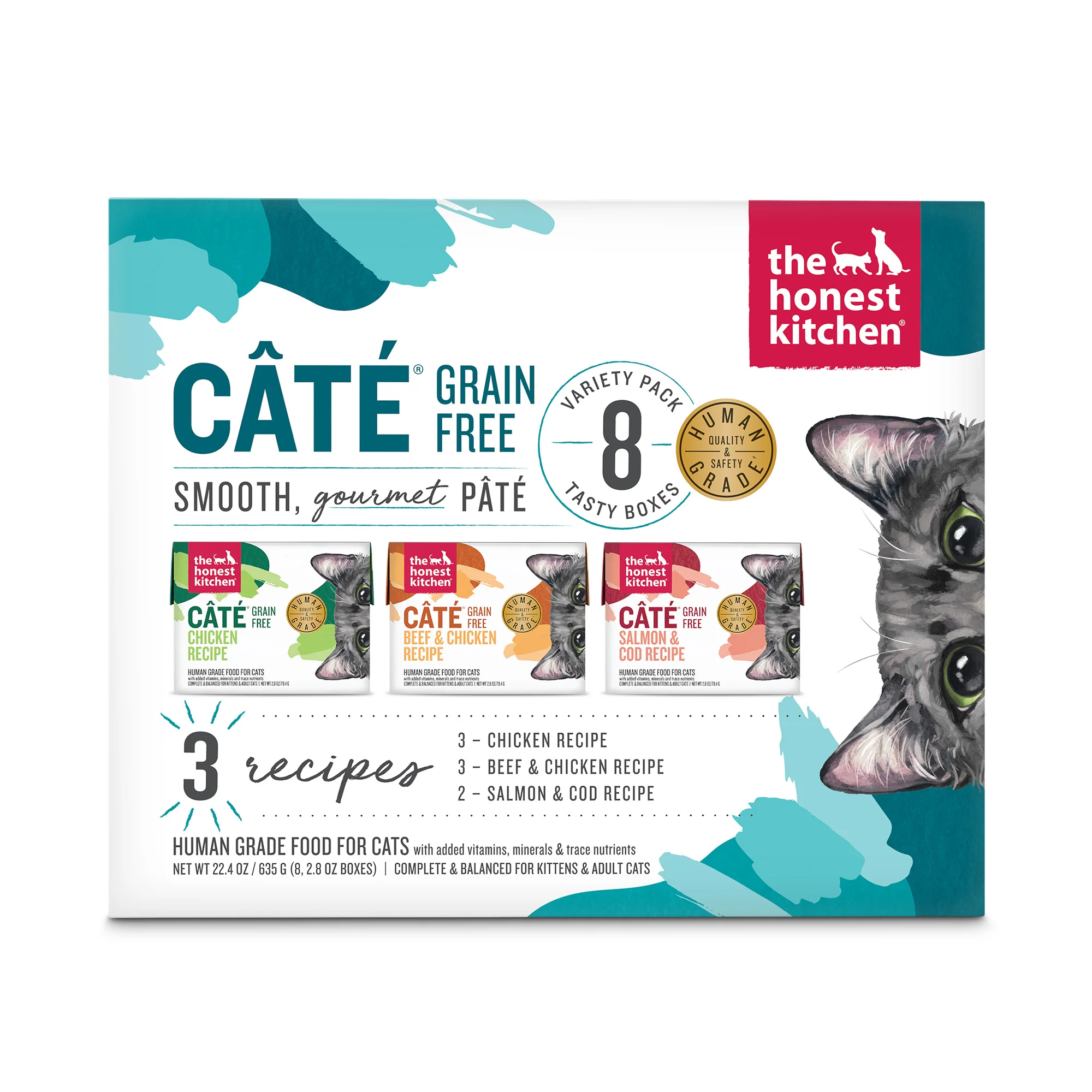 Câté Wet Cat Food - Grain Free Câté (Pâté), Variety Pack