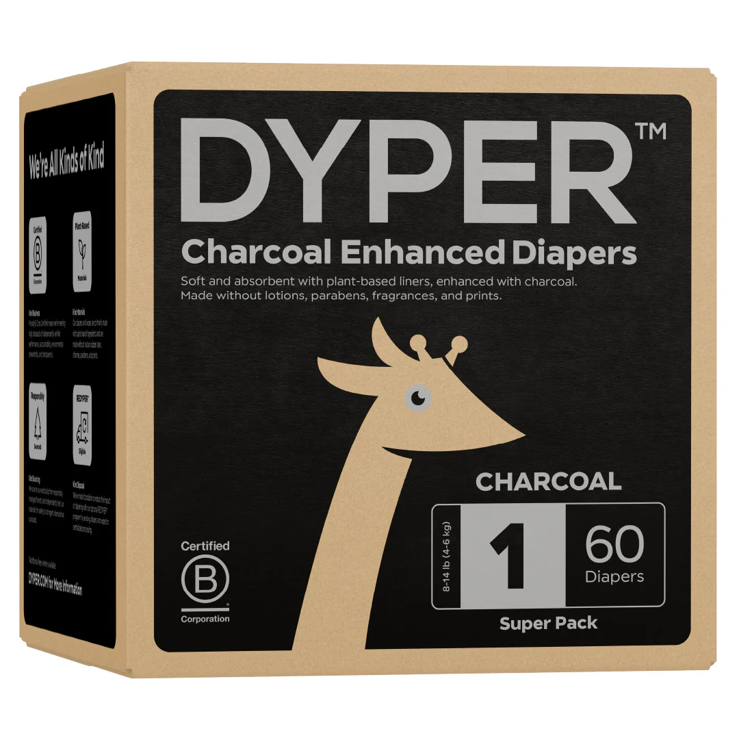 Charcoal Enhanced Diapers – Rash Relief with Ultra-Absorbent, FSC-Certified™ Core