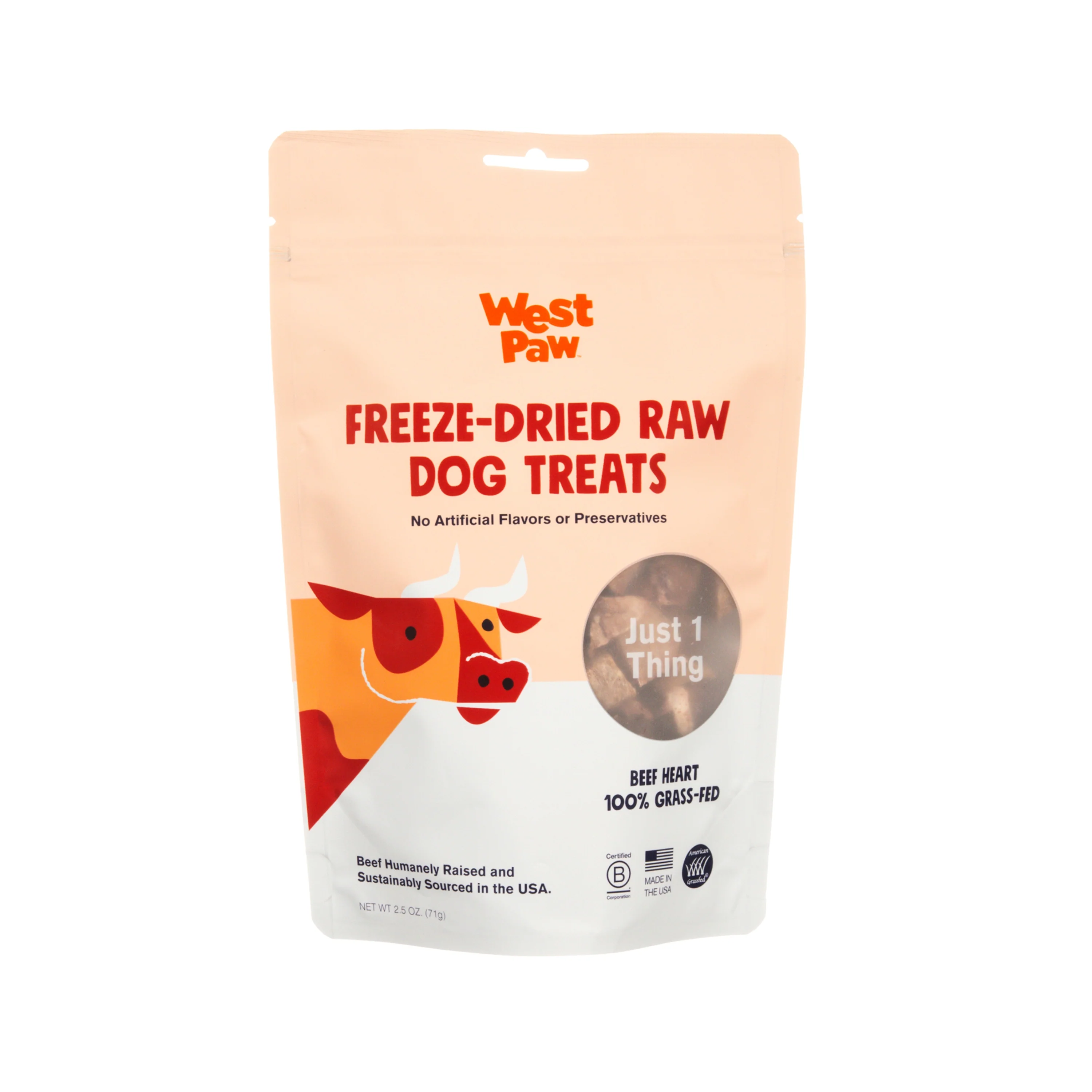 Dog Treat - Freeze-Dried Grass-Fed Beef Heart, Single Ingredient
