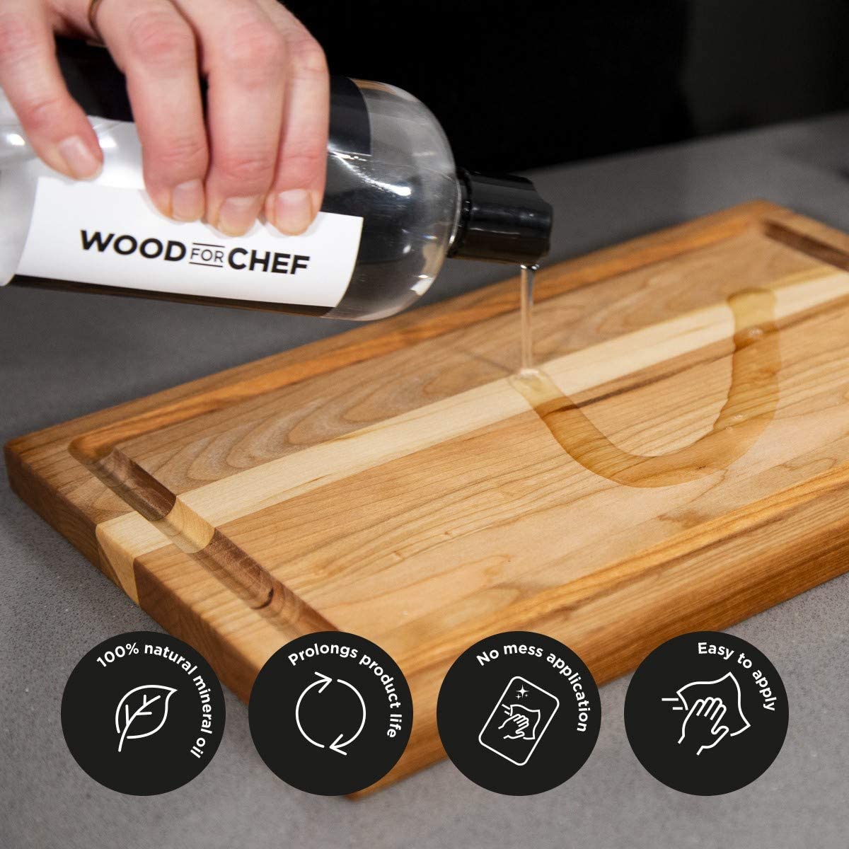 Wood Cutting Board Mineral Oil - 100% Food Grade - Image 2