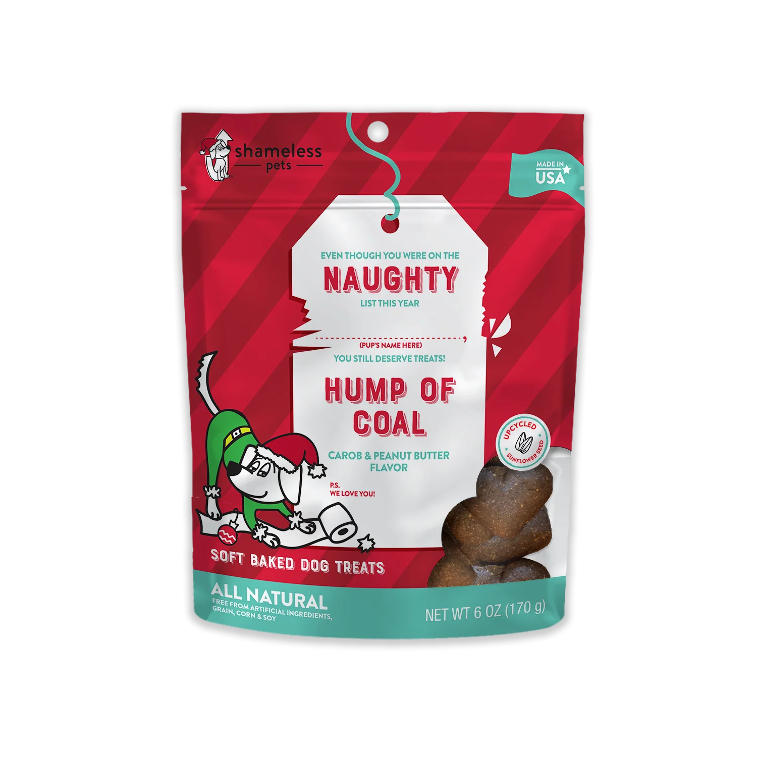 Hump of Coal Soft Baked Biscuit Dog Treats, Naughty List