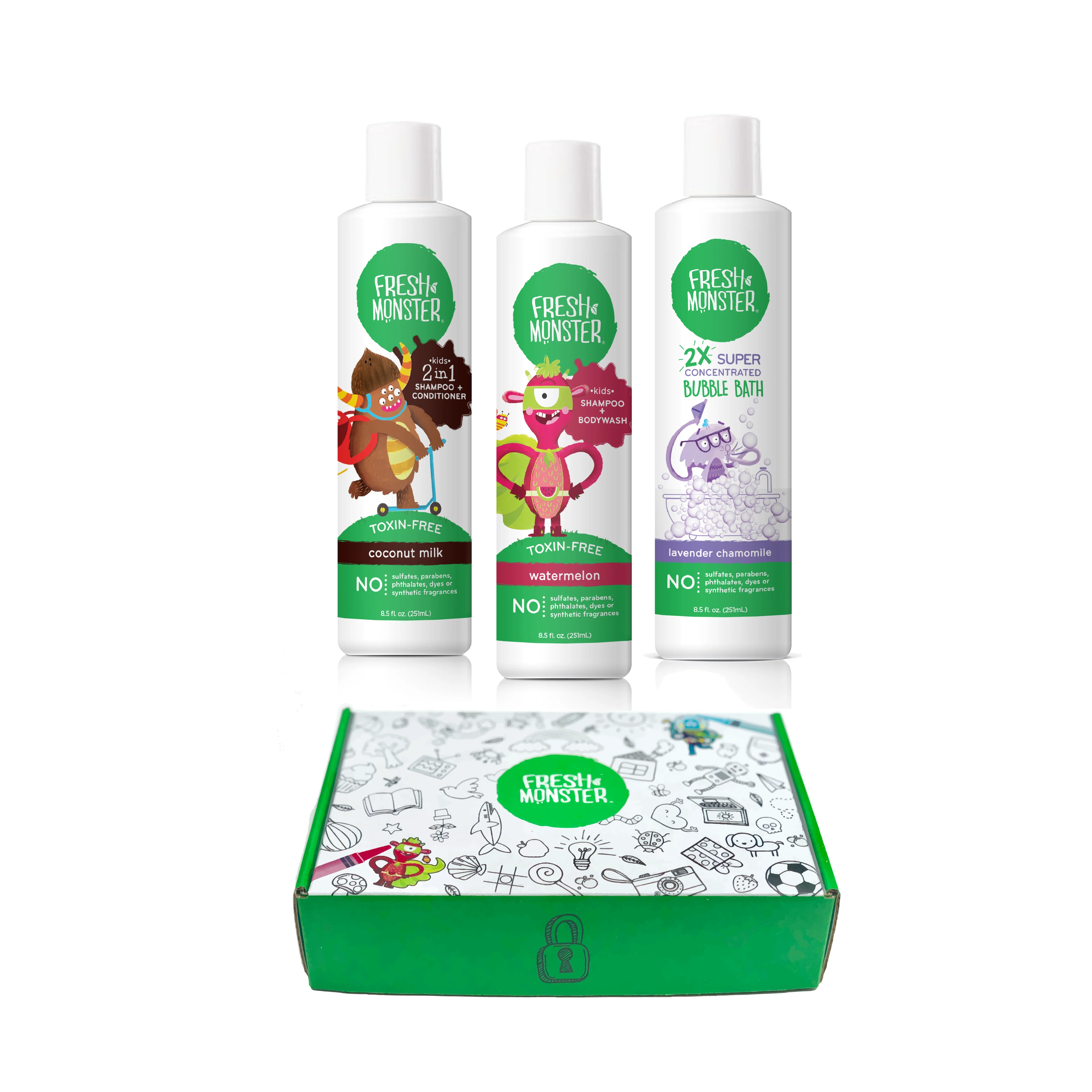 Kids & Baby Gift Set - Shampoo & Conditioner, Body Wash + Bubble Bath