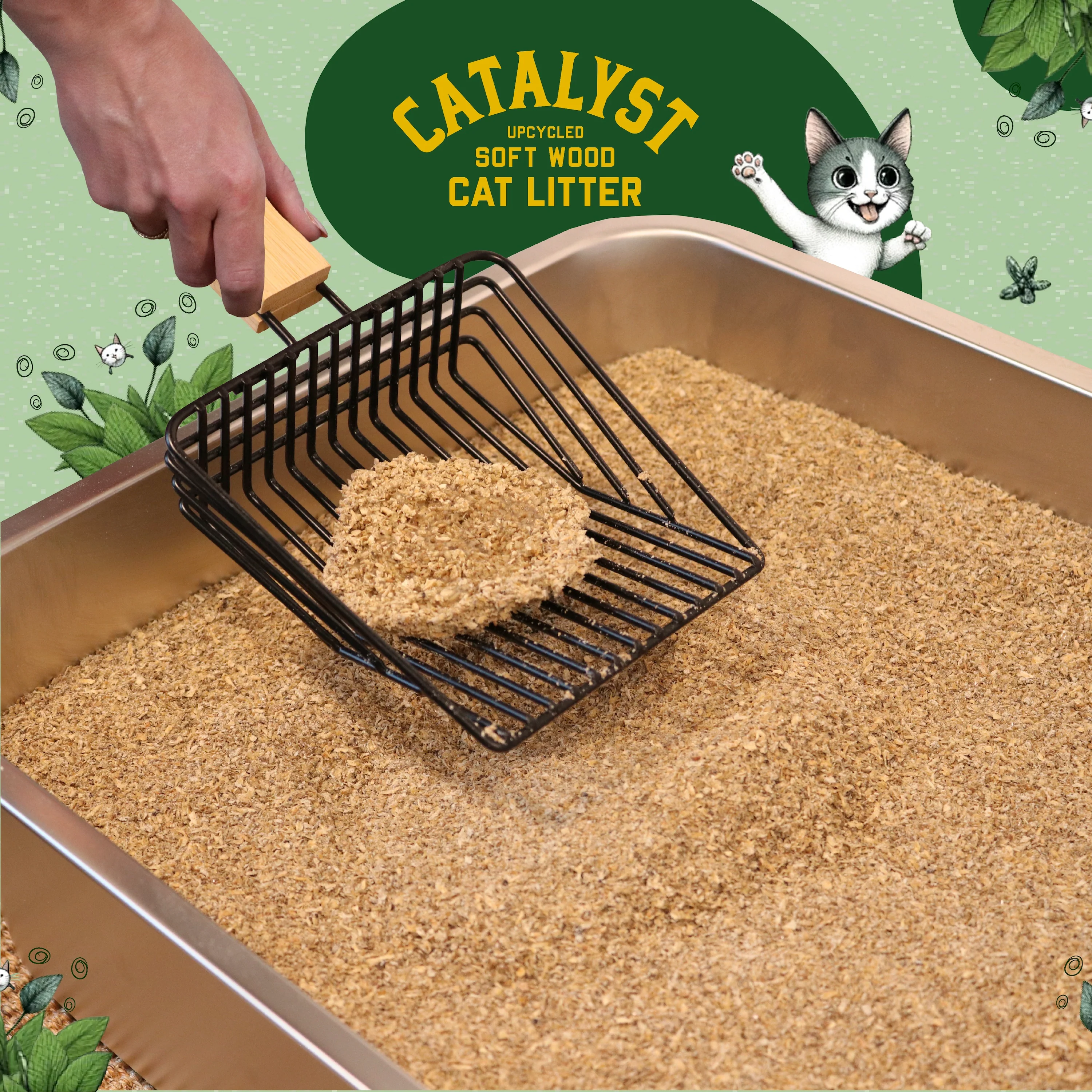 Multi-Cat Upcycled Natural Pine Clumping Cat Litter - Image 3