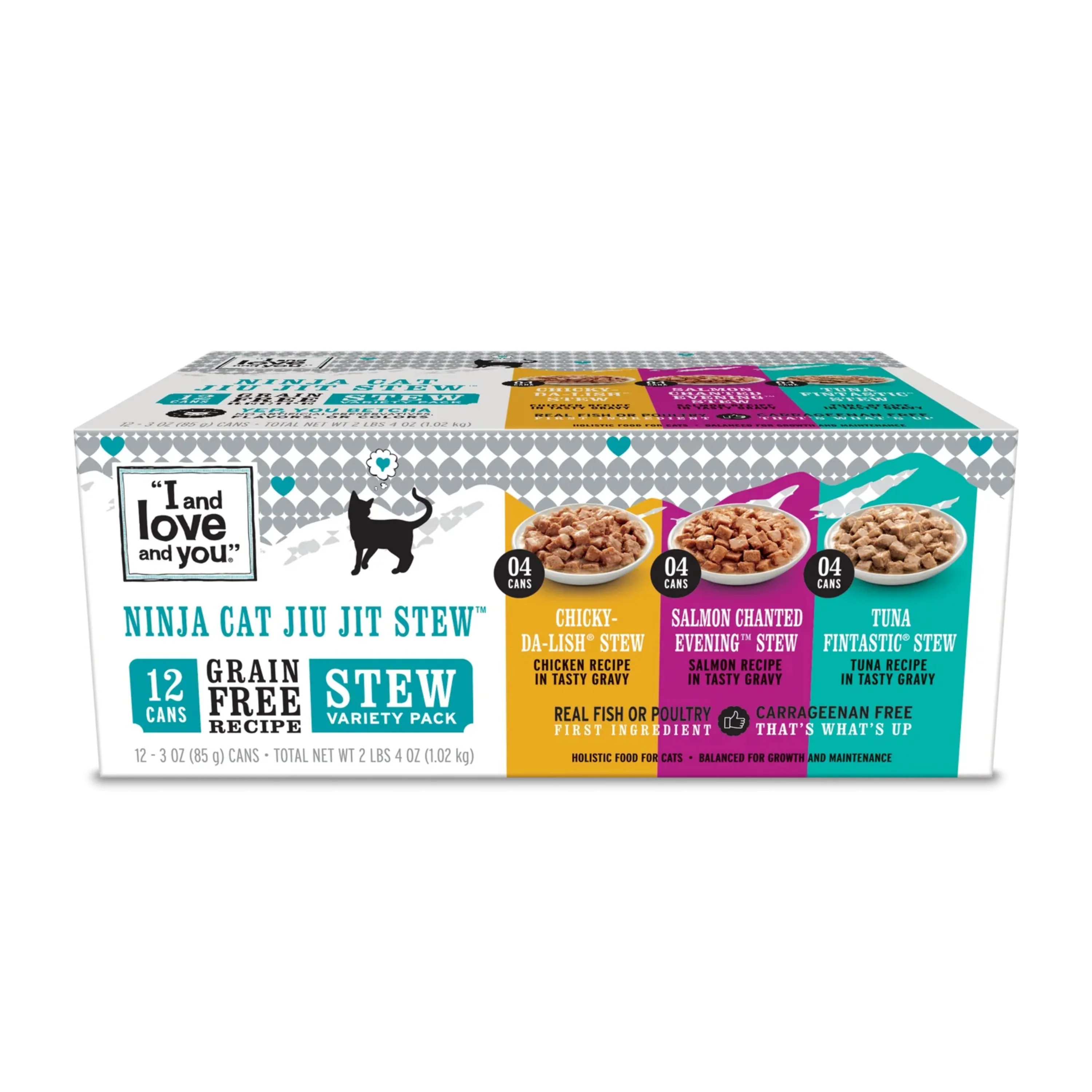 Ninja Stew Variety Pack - Chicken, Salmon and Tuna Canned Cat Food, 3oz, 12-Pack