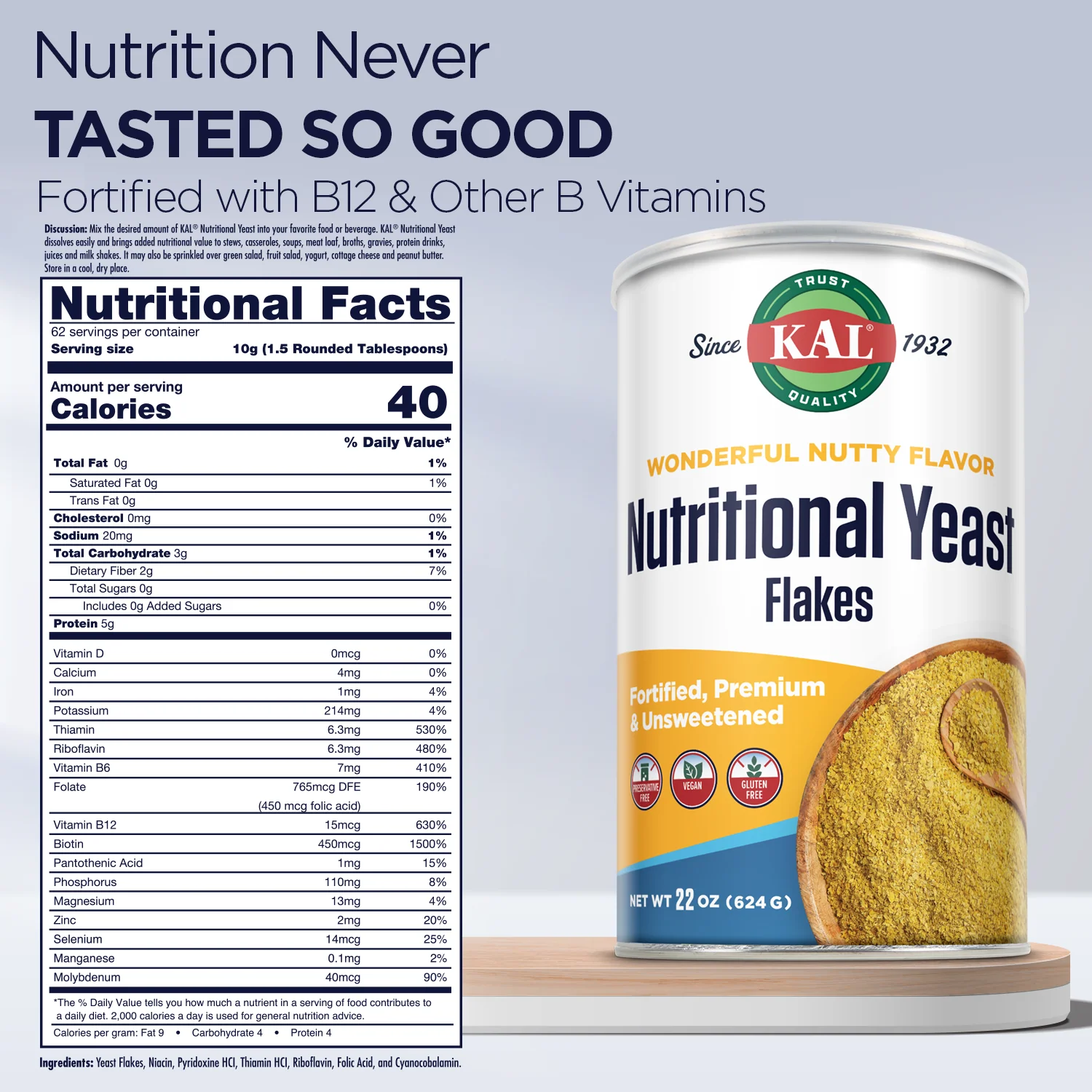 Nutritional Yeast Flakes - Unsweetened Formula - Image 3