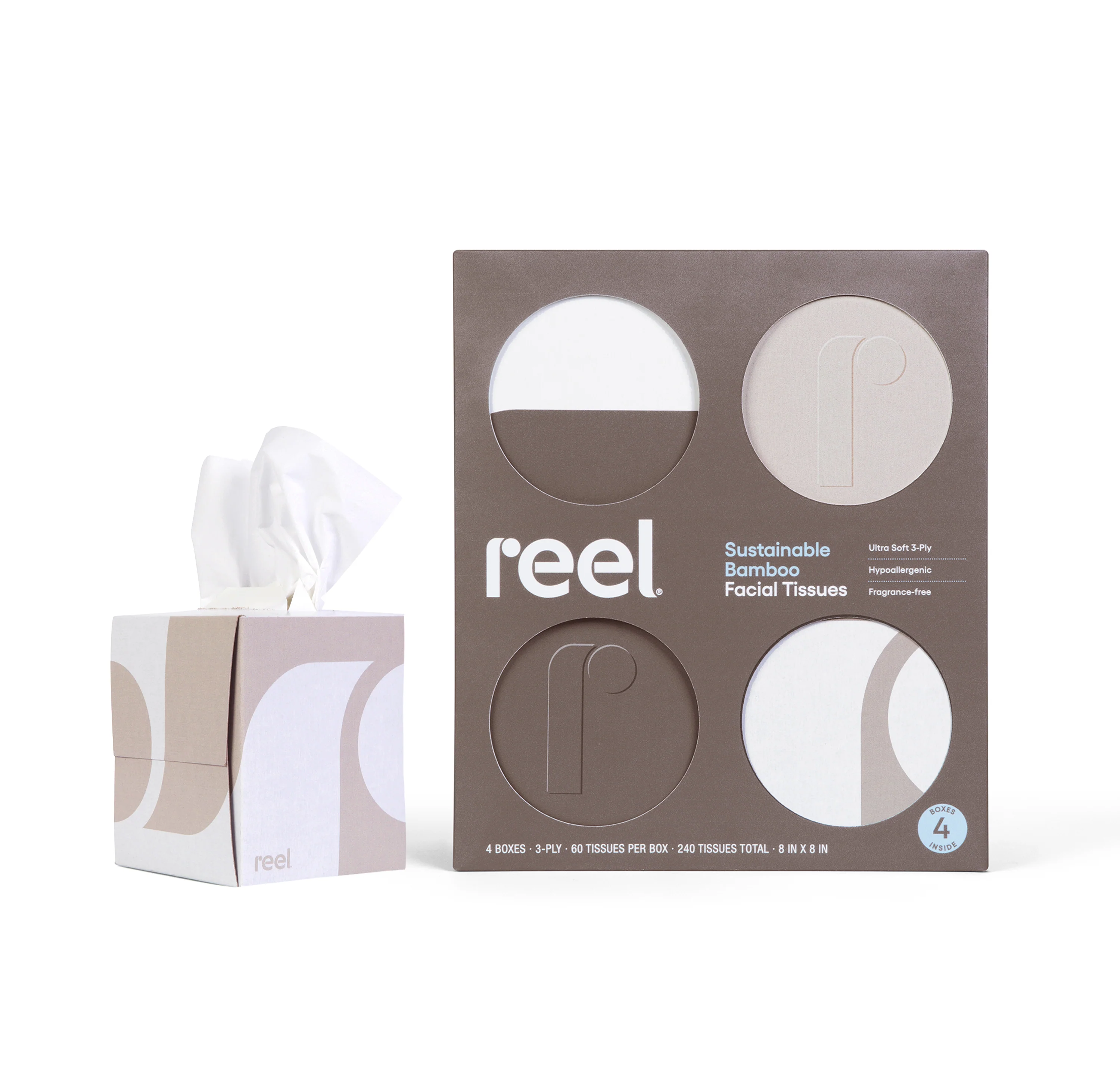 Premium Bamboo Facial Tissues - 60 3-ply tissues per box