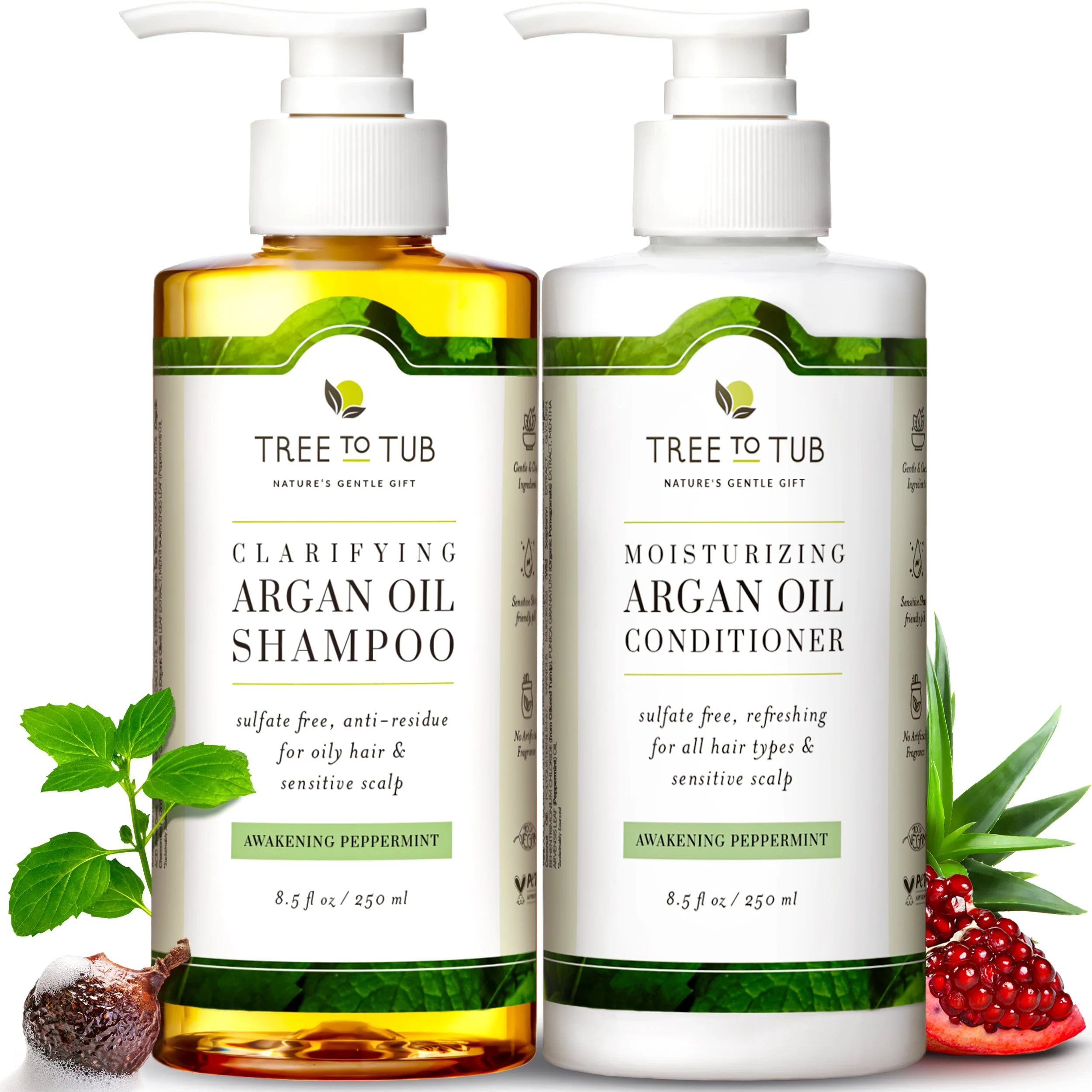 Peppermint & Tea Tree Shampoo and Conditioner for Oily Hair