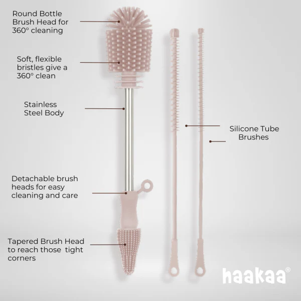Silicone, Multipurpose Bottle & Cleaning Brush Kit - Image 2