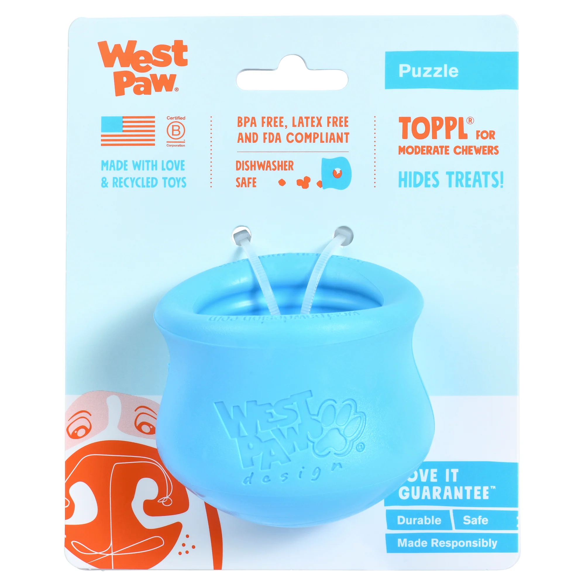 Toppl™ Treat Dispenser Dog Toy to Promote Mental Stimulation and Slow Eating - Small