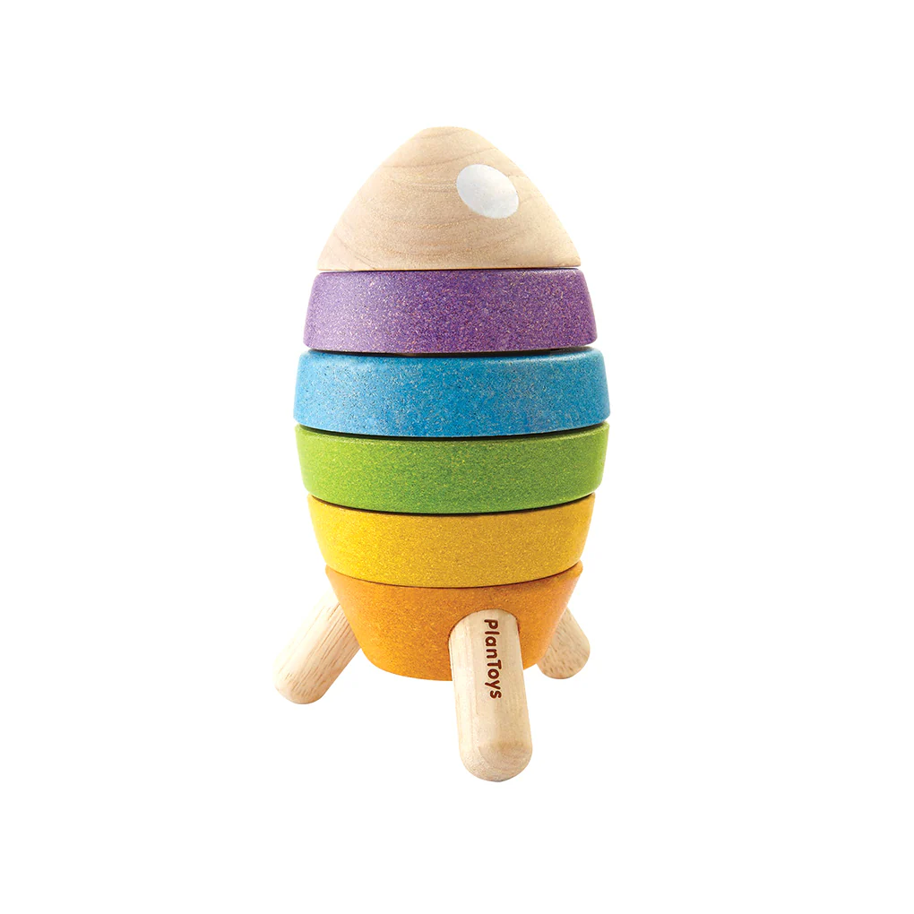 Wooden Sorting and Stacking Rocket